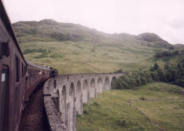 Jacobite Steam Train over the 21 arch viaduct near Glenfinnan