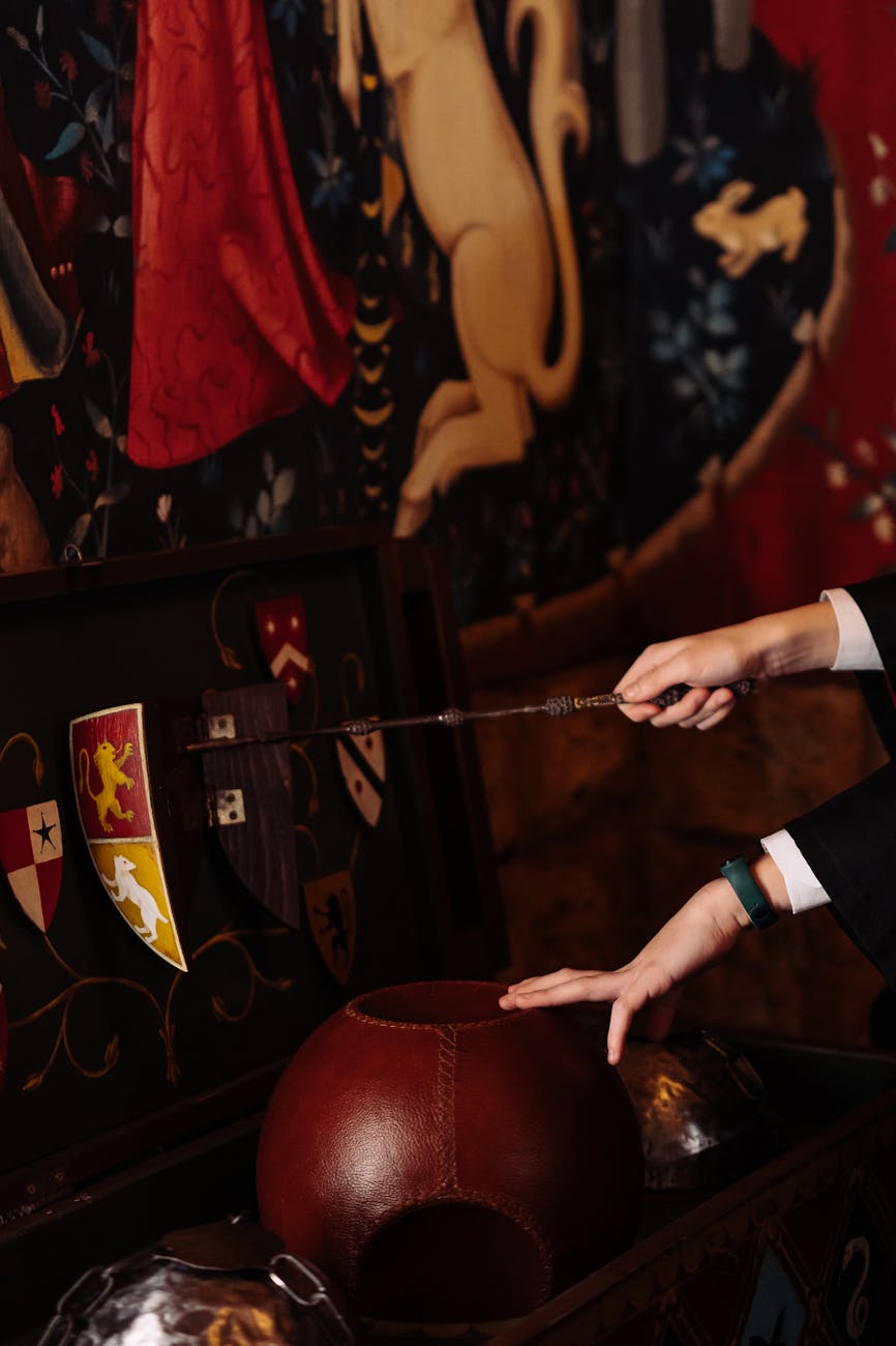 a person holding wand